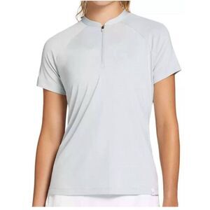 LadyโHagen Women's Sport Short Sleeve 1/4 zip Polo T-shirt light grey sz XS NWT